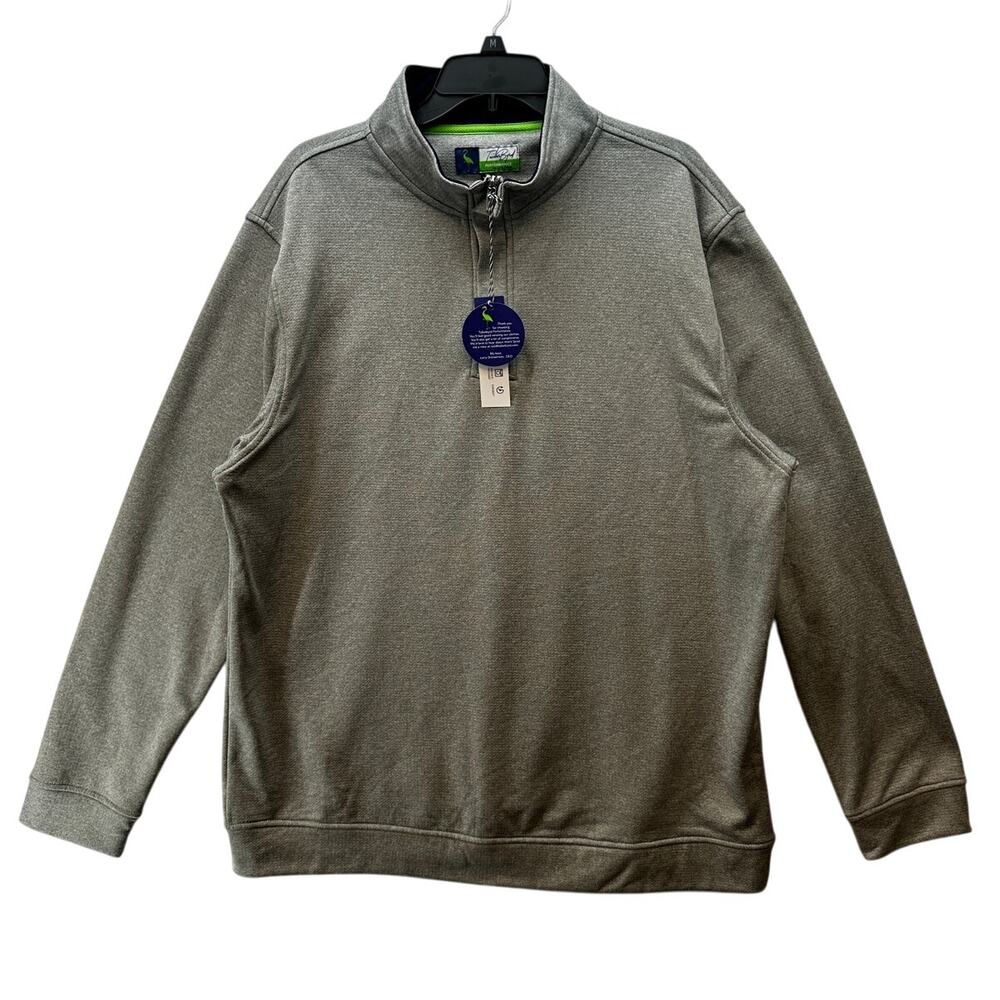 TaylorByrd Mens Size XXL Heather Grey Half Zip Active Fleece Long Sleeve